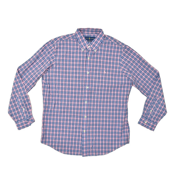 Ralph Lauren Classic Fit Plaid Button Down Shirt Long Sleeve Men's Size L 16 1/2 - Picture 1 of 8